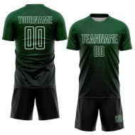 Custom Green Black-White Abstract Fragment Art Sublimation Soccer Uniform Jersey Custom Green Black-White Abstract Fragment Art Sublimation Soccer Uniform Jersey