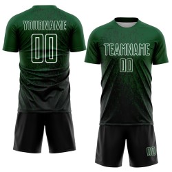 Custom Green Black-White Abstract Fragment Art Sublimation Soccer Uniform Jersey Custom Green Black-White Abstract Fragment Art Sublimation Soccer Uniform Jersey