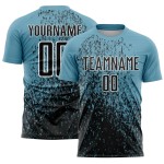 Custom Shadow Blue Black-White Abstract Fragment Art Sublimation Soccer Uniform Jersey