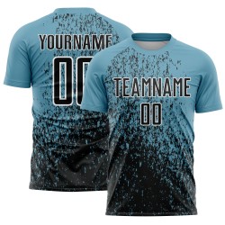 Custom Shadow Blue Black-White Abstract Fragment Art Sublimation Soccer Uniform Jersey