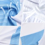 Custom Black Aqua-White Geometric Shape Sublimation Soccer Uniform Jersey