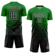 Custom Grass Green Black-White Abstract Fragment Art Sublimation Soccer Uniform Jersey Custom Grass Green Black-White Abstract Fragment Art Sublimation Soccer Uniform Jersey