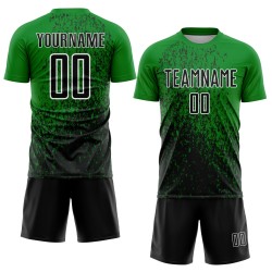Custom Grass Green Black-White Abstract Fragment Art Sublimation Soccer Uniform Jersey Custom Grass Green Black-White Abstract Fragment Art Sublimation Soccer Uniform Jersey