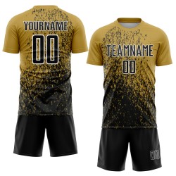 Custom Old Gold Black-White Abstract Fragment Art Sublimation Soccer Uniform Jersey Custom Old Gold Black-White Abstract Fragment Art Sublimation Soccer Uniform Jersey