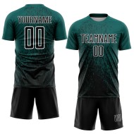 Custom Midnight Green Black-White Abstract Fragment Art Sublimation Soccer Uniform Jersey Custom Midnight Green Black-White Abstract Fragment Art Sublimation Soccer Uniform Jersey