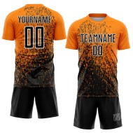 Custom Bay Orange Black-White Abstract Fragment Art Sublimation Soccer Uniform Jersey Custom Bay Orange Black-White Abstract Fragment Art Sublimation Soccer Uniform Jersey