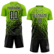 Custom Neon Green Black-White Abstract Fragment Art Sublimation Soccer Uniform Jersey Custom Neon Green Black-White Abstract Fragment Art Sublimation Soccer Uniform Jersey